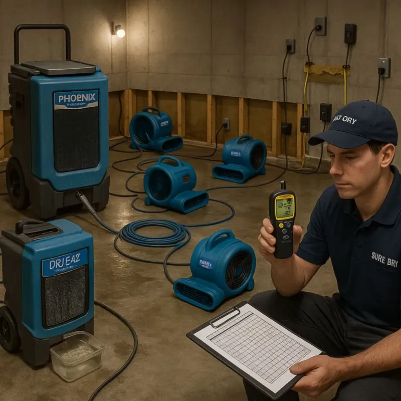 Structural Drying and Dehumidification process in Hackensack, NJ
